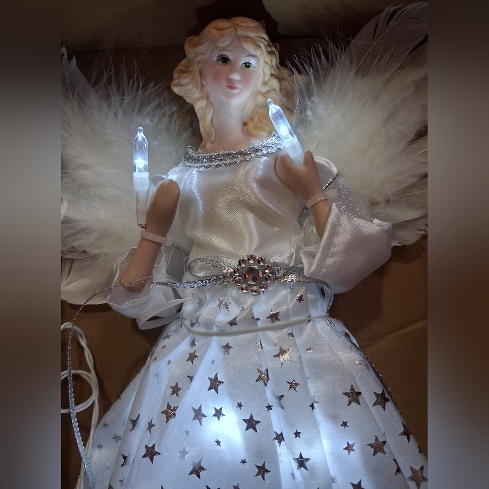 Ayieyill 12" Angel Christmas Tree Topper With Lights